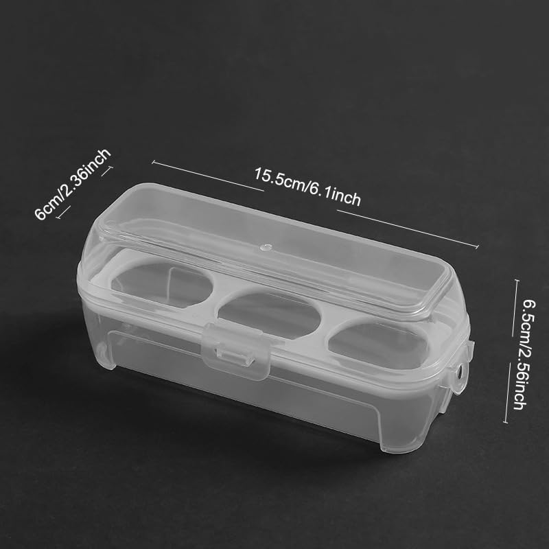 SquEqu 2 Pack Camping Egg Carrier 3 Grids Storage Container Portable Shockproof Eggs Protective Case Box Organizer Tray for Hiking Trekking Camper Outdoor Trip Picnic Kitchen Refrigerator - Image 2
